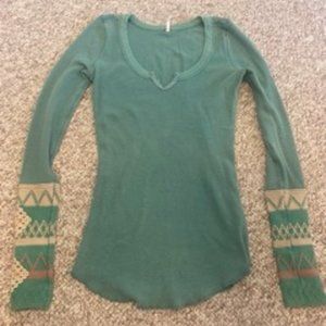 Sage green Free People Long-Sleeved T-shirt